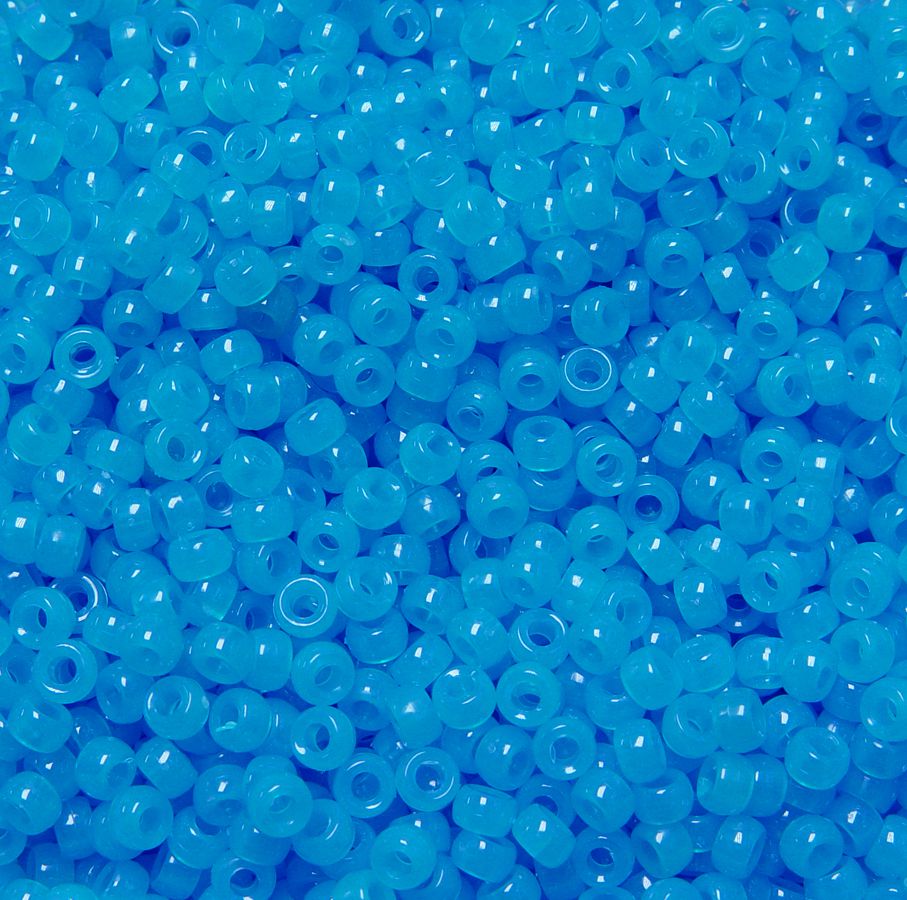 6.5x4mm Blue Glow Mini Pony Beads #PB7386