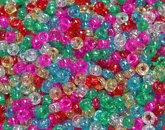 - 6.5x4mm Multi Sparkle Mini Pony Beads #pb7311