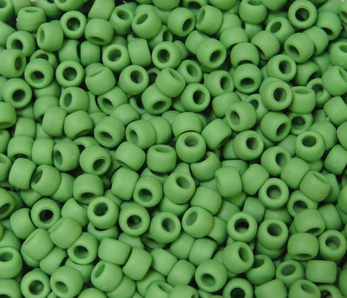 Agate Green Plastic Craft Pony Beads 6x9mm, 500 beads Bulk Pack - Bead Bee