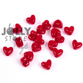 70 - Opaque Orange Vertical Heart Pony Beads