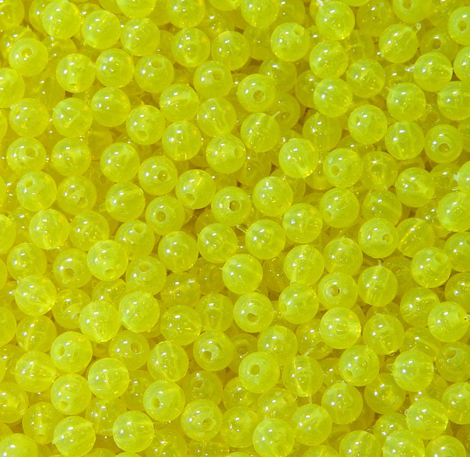  Lure Yellow 6mm Round Plastic Beads #BR6230