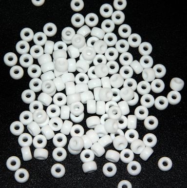 Opaque White Czech Glass 6mm Mini Pony Beads 100pc #49017-6-0300
