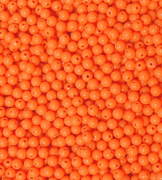 Orange 6mm Round Plastic Beads #BR6O