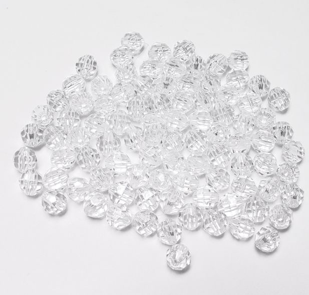 Transparent Crystal 6mm Faceted Round Beads FB6T02