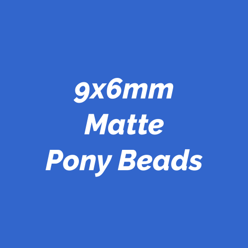 9x6mm Matte finish Pony Beads made in America. Plastic novelty beads made in the USA.