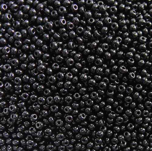 6/0 Opaque Jet Black Czech Glass Seed Beads