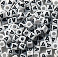 7mm Alphabet Cube Brite Beads - Letter "A" beads,alphabet.letter,