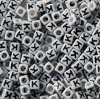 7mm Alphabet Cube Brite Beads - Letter "K" beads,alphabet.letter,