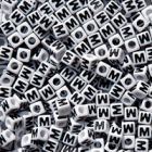 7mm Alphabet Cube Brite Beads - Letter "M" beads,alphabet.letter,