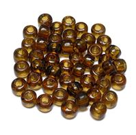 9mm Transparent Topaz India Glass Crow Beads 100pc india,indian,crow,pony,roller,beads
