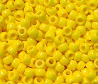 9x6mm Opaque Bright Yellow Pony Beads 500pc yellow, pony beads, plastic, crafts, beads