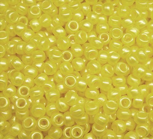 9x6mm Yellow Pearl Pony Beads 500pc