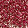 Crystal Lined Red Czech Glass 9mm Pony Beads 100pc