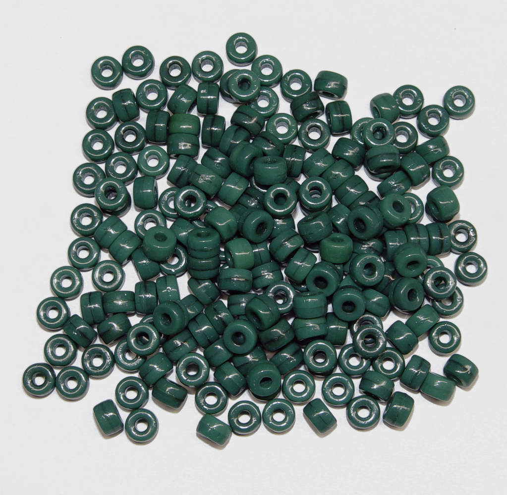 Hunter Green 6mm Czech Glass Mini Pony Beads 100pc