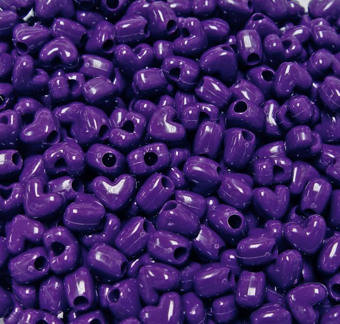 - Neon Plum Purple Heart Shaped Pony Beads #PBH105