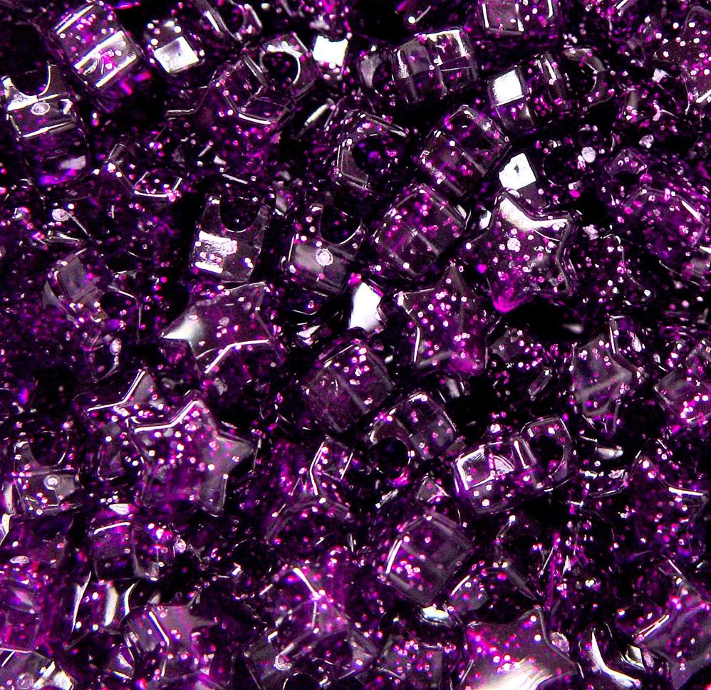 Stars Dark Amethyst Sparkle 100pc