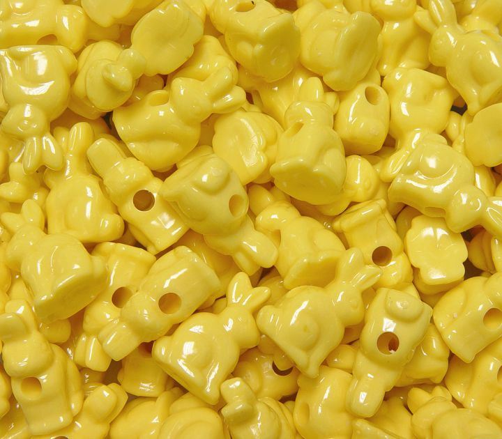 Easter Bunny Beads Opaque Yellow