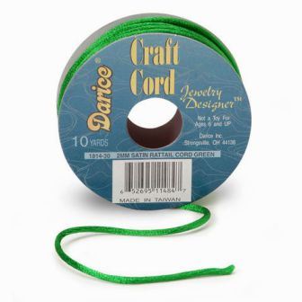 Green Satin Rattail 2mm x 10yds