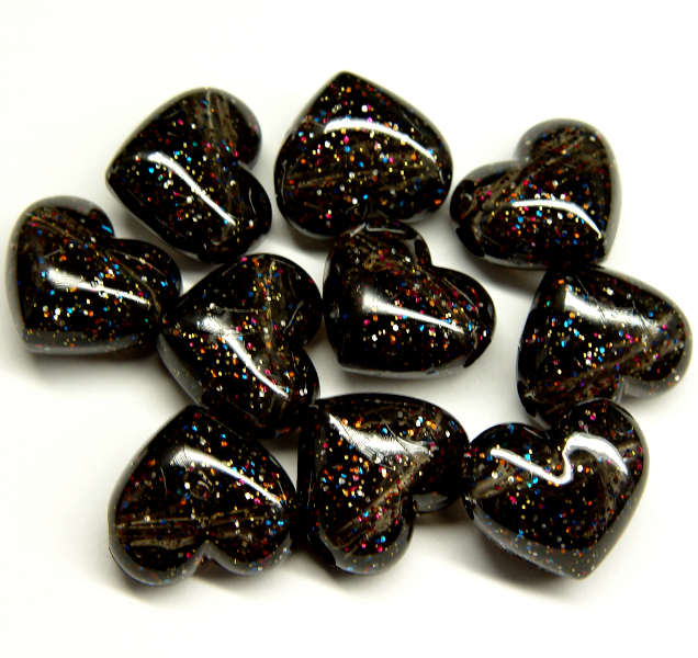 
                  
                    18mm Heart Beads Jet Metal Fleck 24pc
                  
                