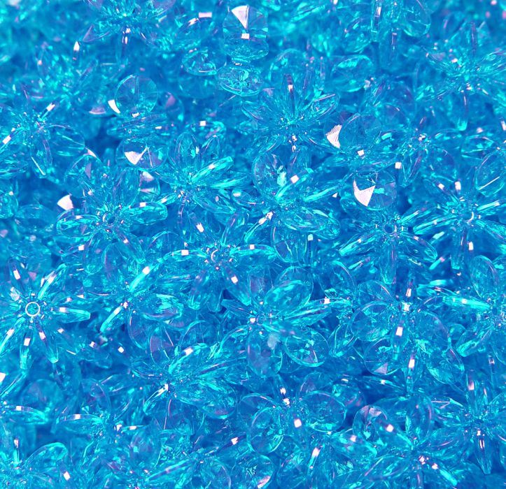 Dark Turquoise 18mm Starflake Sunburst Craft Beads 135pc