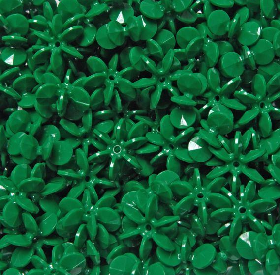 Green 18mm Starflake Sunburst Craft Beads 135pc