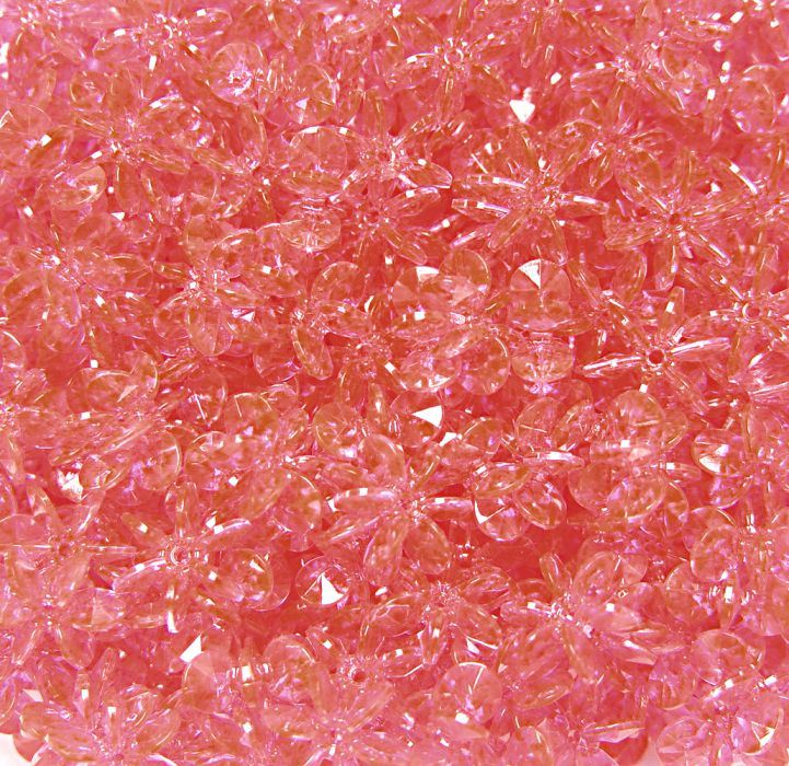 Bright Pink 18mm Starflake Sunburst Craft Beads 150pc