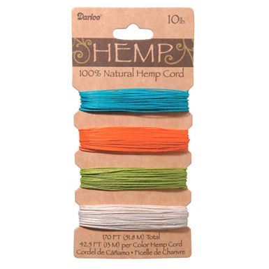 Hemp Cord Set - Bright Colors 10lb  170ft