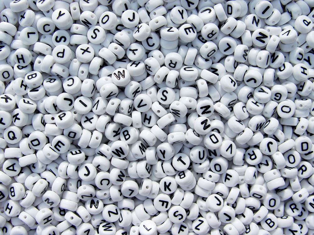 Assorted 7mm Alphabet Disc Brite Beads