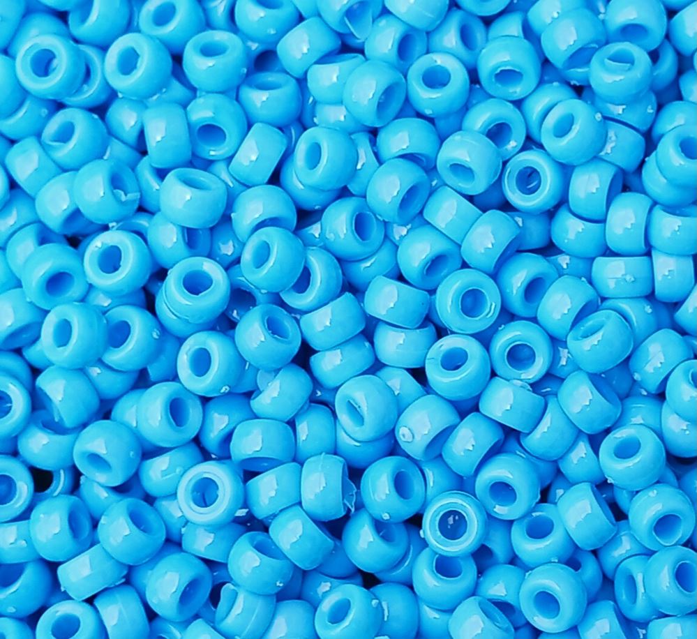 6.5x4mm Opaque Powder Blue Mini Pony Beads