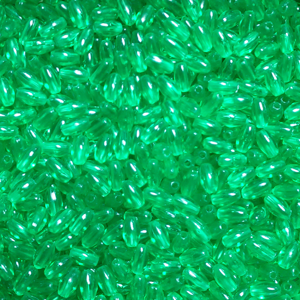 9x6mm Emerald Green color rice oval craft beads. DIY rosary beads