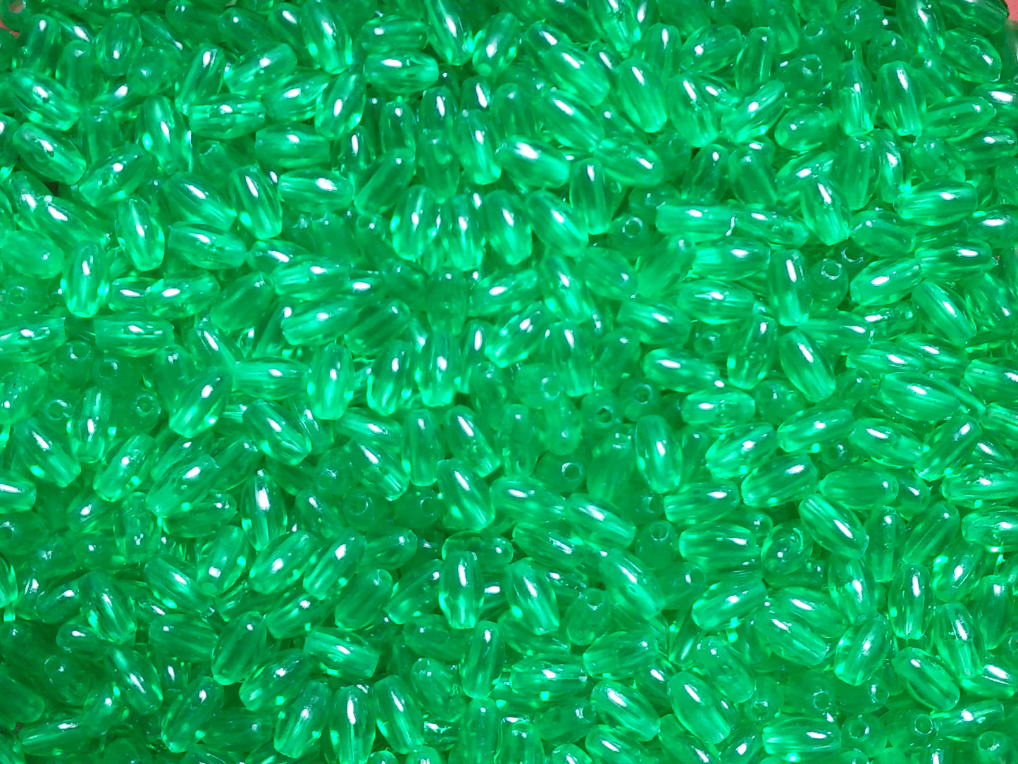 9x6mm Emerald Green color rice oval craft beads. DIY rosary beads