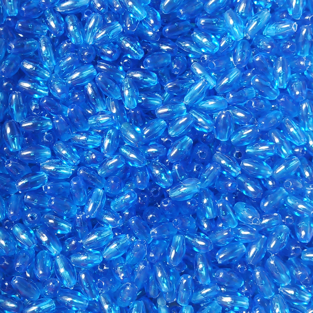 Sapphire blue Oval craft beads. 9x6mm rice beads for DIY Rosary
