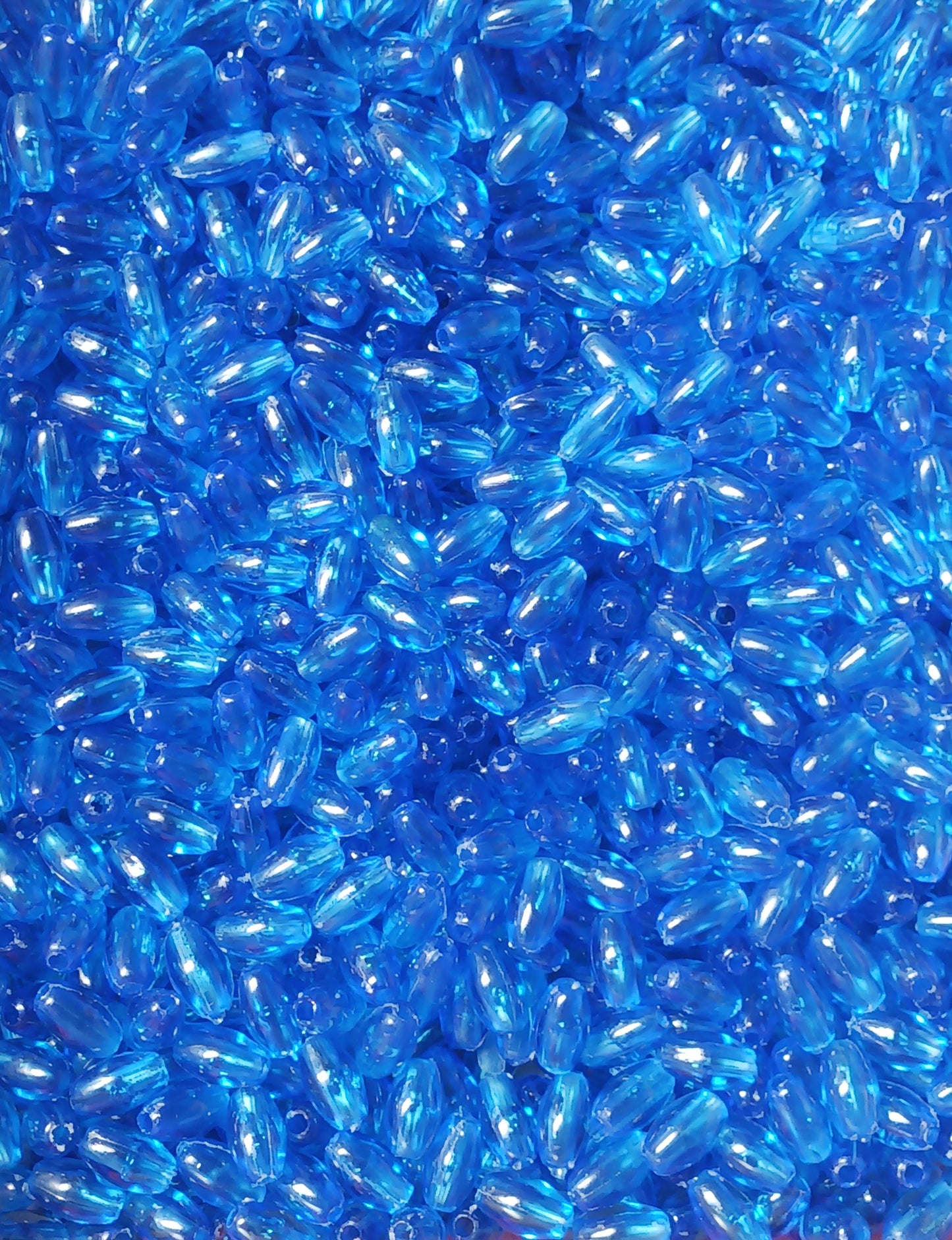 Sapphire blue Oval craft beads. 9x6mm rice beads for DIY Rosary