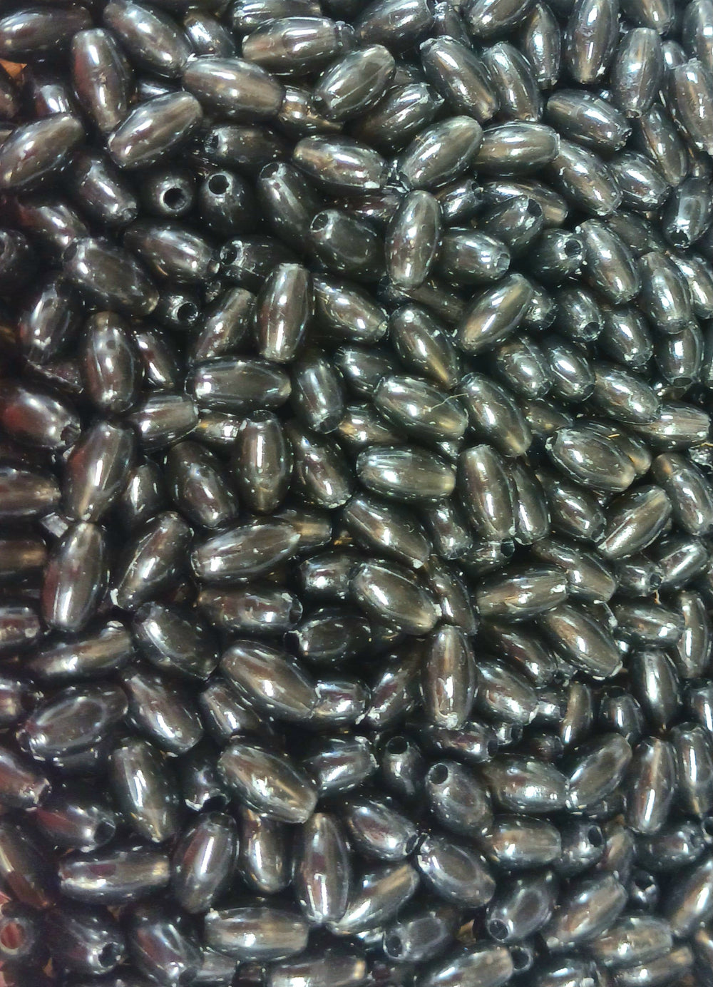 Rice beads oval craft beads transparent jet black DIY Rosary beads