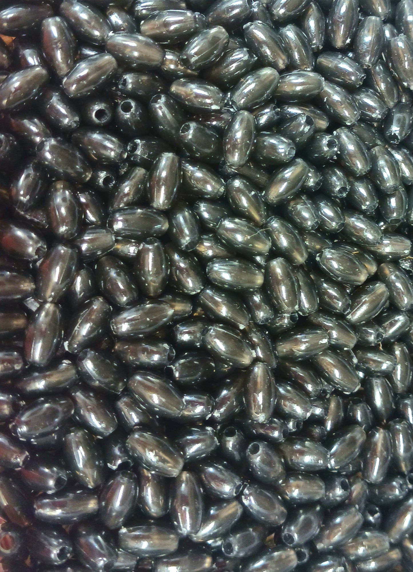 Rice beads oval craft beads transparent jet black DIY Rosary beads