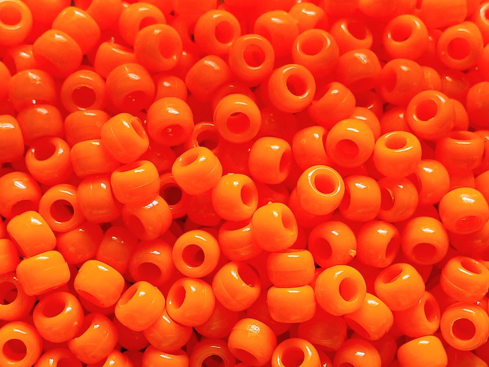 9x6mm Opaque Bright Orange Pony Beads 500pc