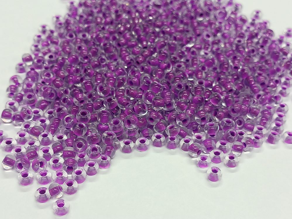 6/0 Neon Purple Lined Crystal Czech Glass Seed Beads