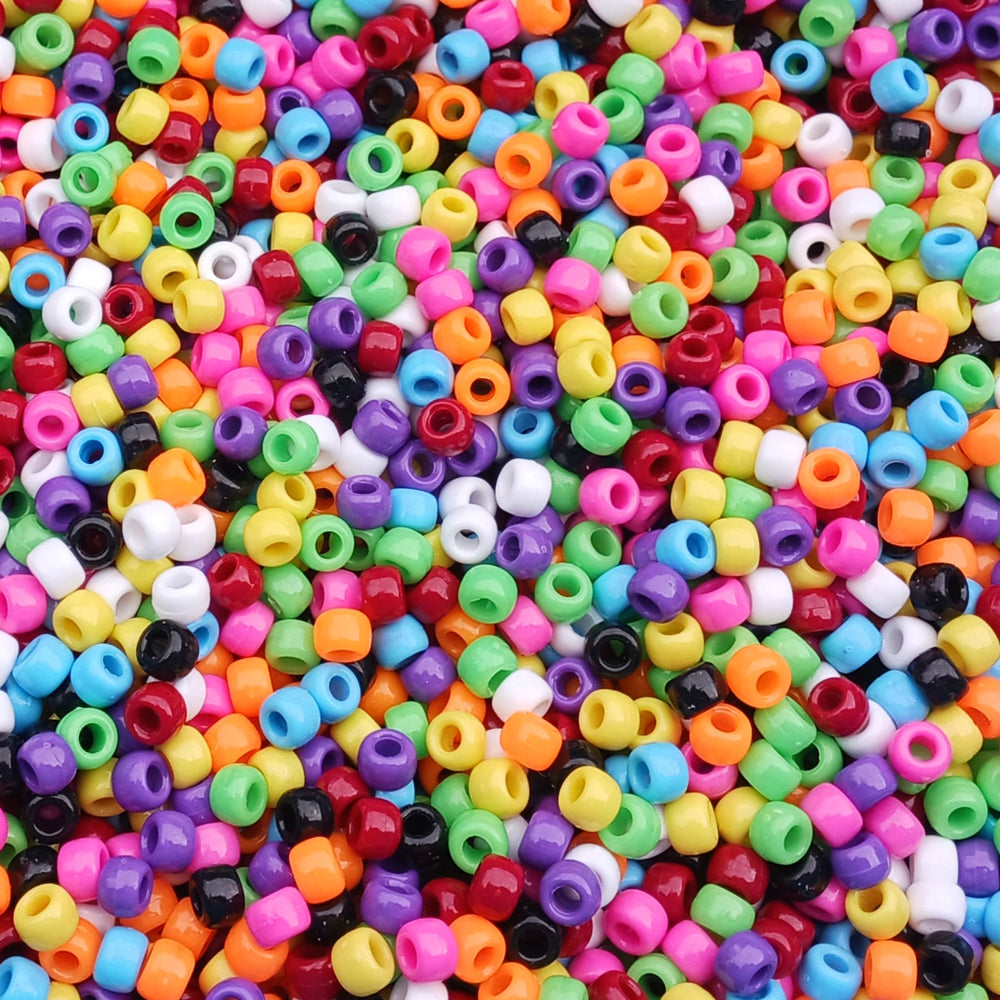 9x6mm Opaque Multi Colors Pony Beads 500pc