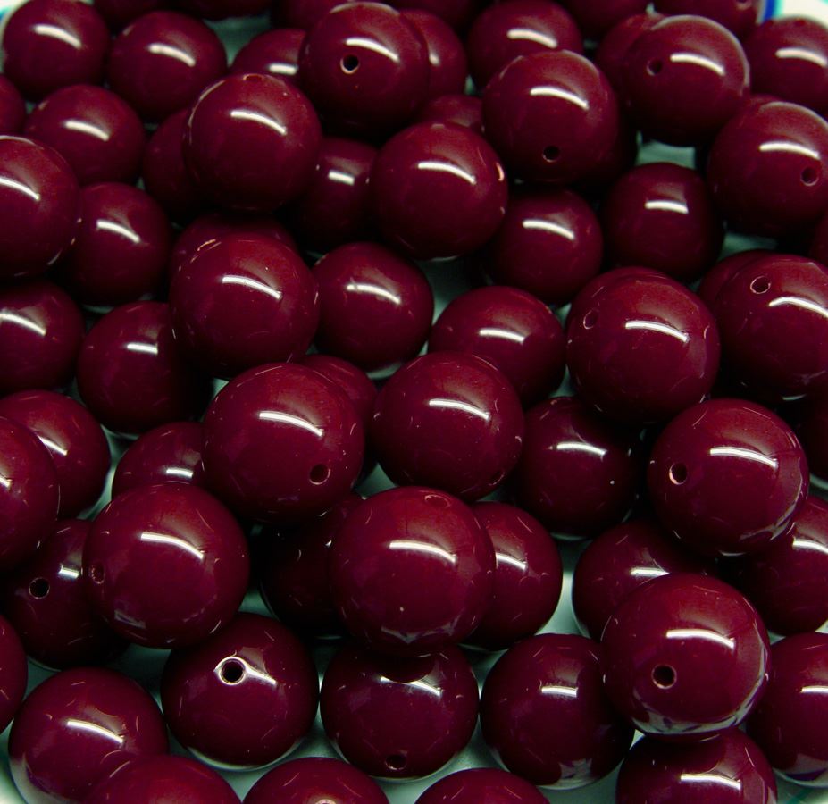 Black Cherry 19mm Round Acrylic Beads 20pc