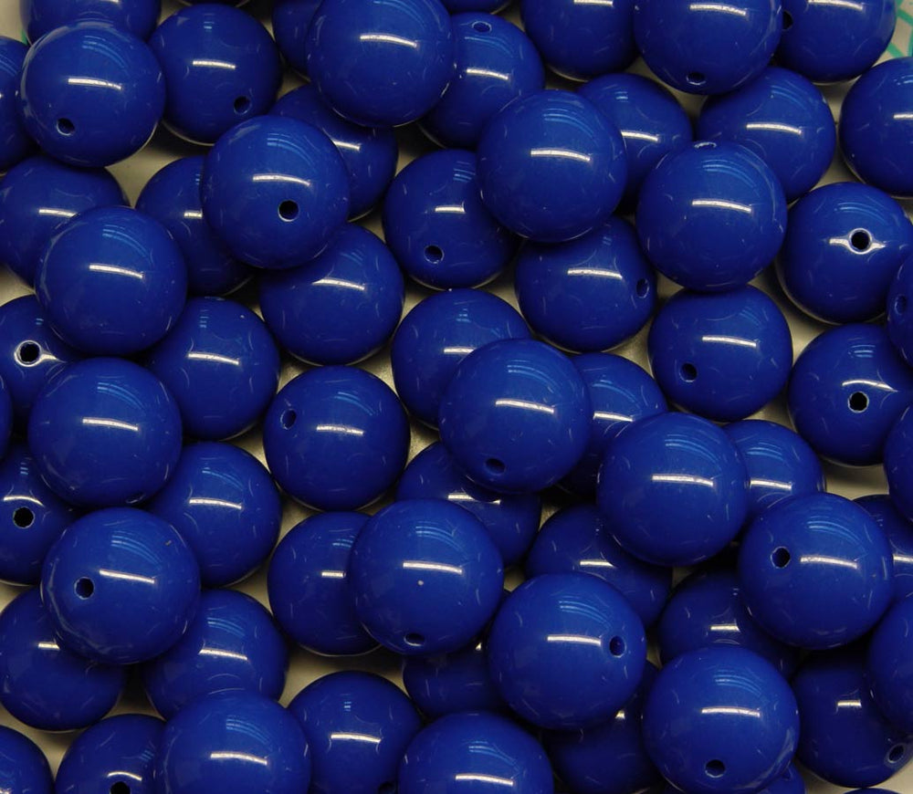 Blue 19mm Round Acrylic Beads 20pc