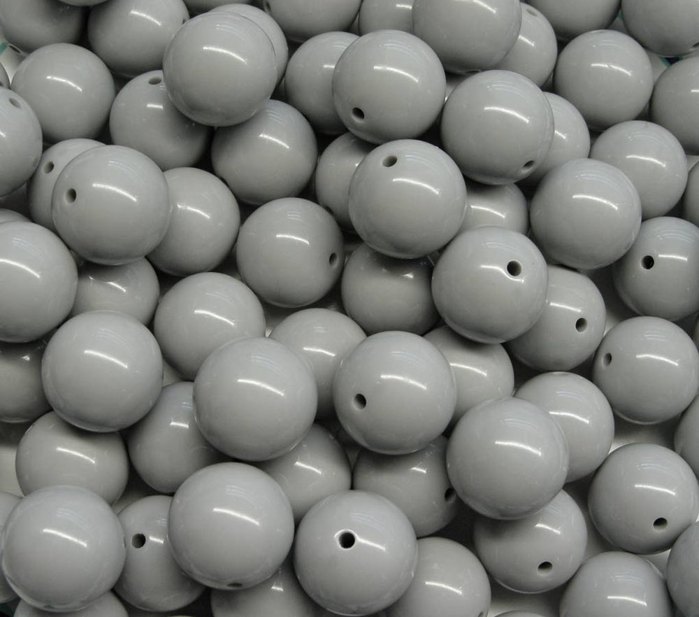 Gray 19mm Round Acrylic Beads 20pc