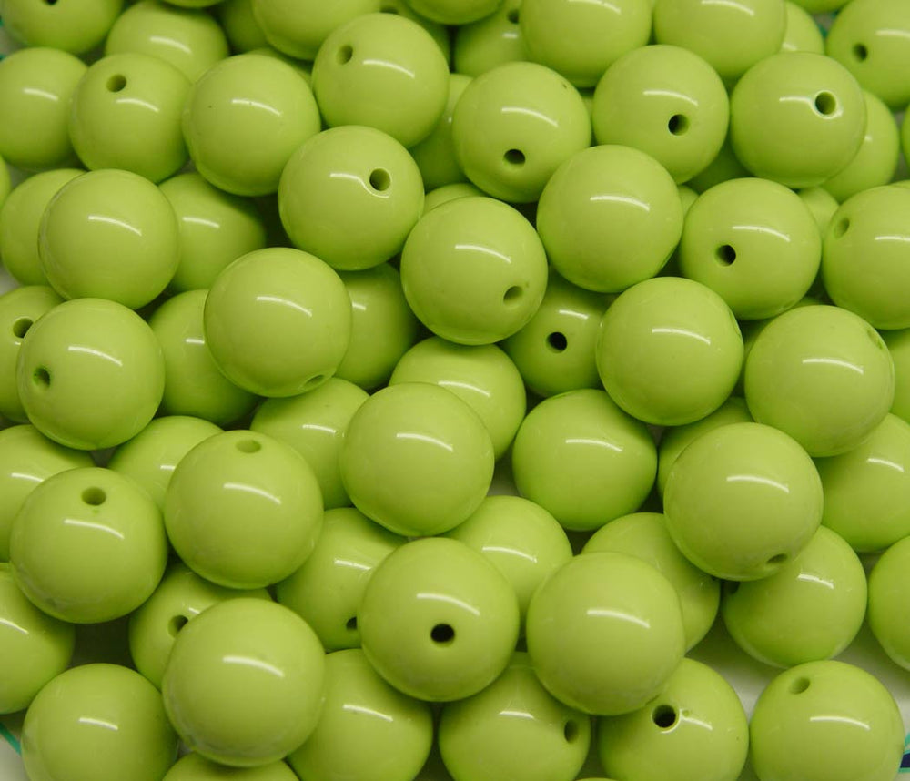 Green Yellow 19mm Round Acrylic Beads 20pc