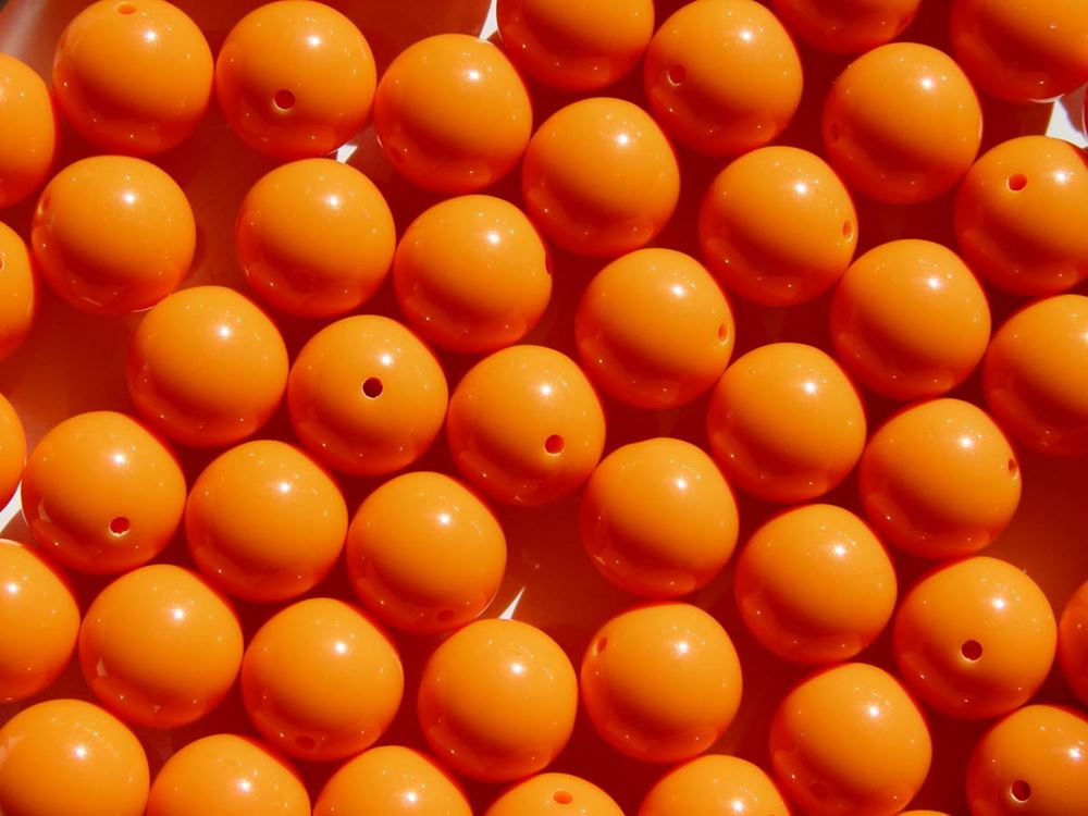 Orange 19mm Round Acrylic Beads 20pc