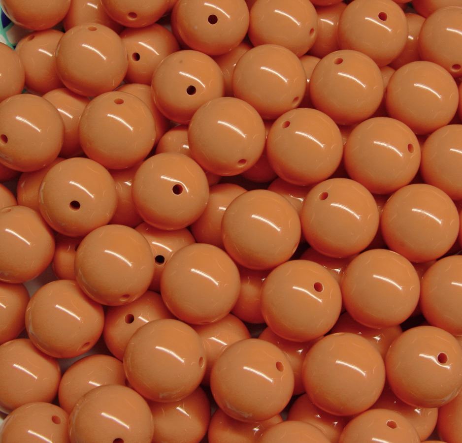 Peach 19mm Round Acrylic Beads 20pc