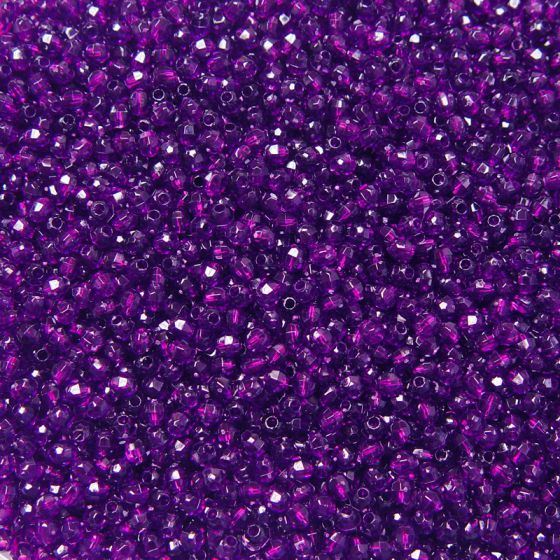 Transparent Dark Amethyst 4mm Faceted Round Beads