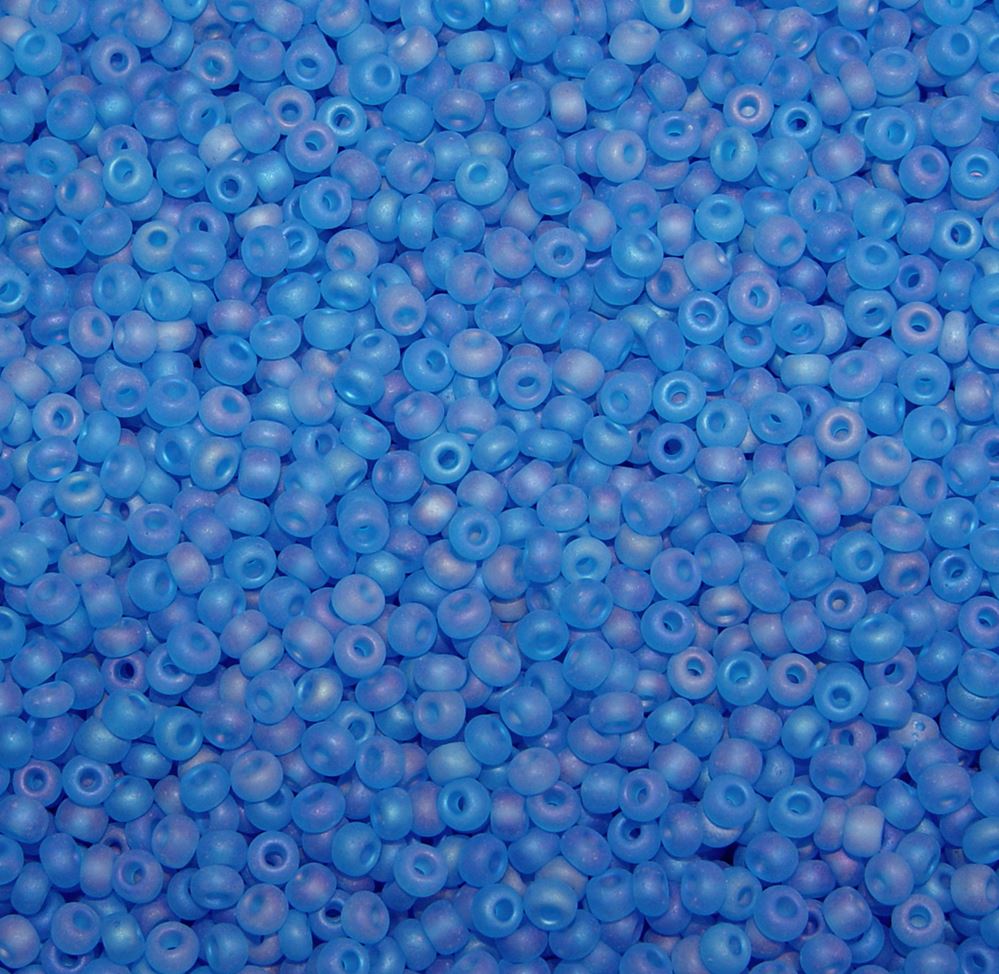 6/0 Aqua Matte AB Czech Glass Seed Beads