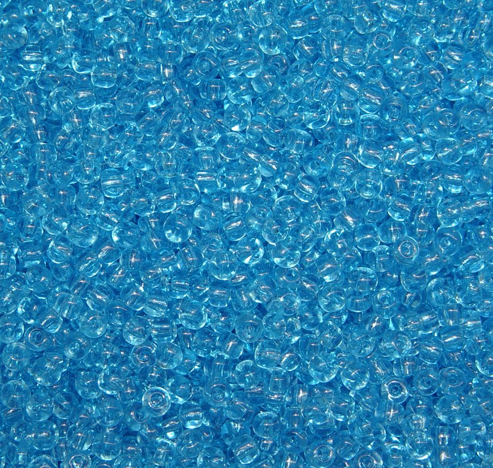 6/0 Aqua Czech Glass Seed Beads