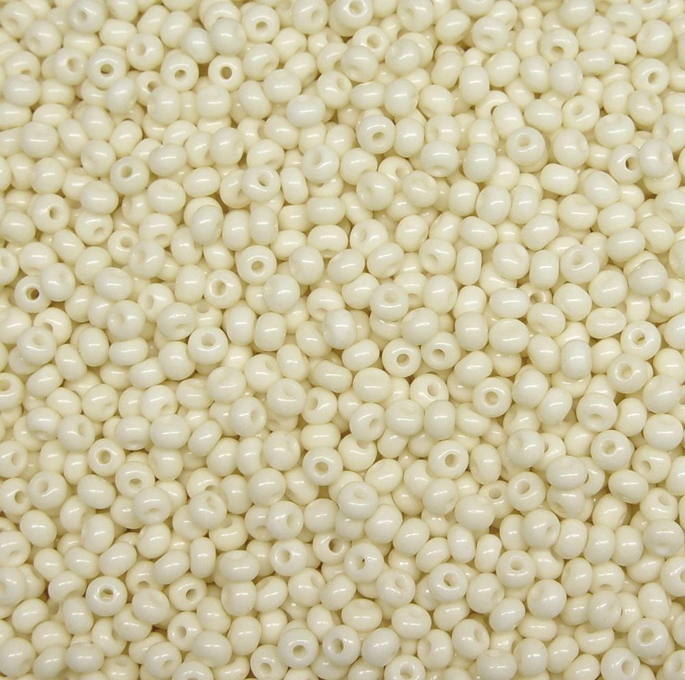 6/0 Bone Solgel Czech Glass Seed Beads 100gr