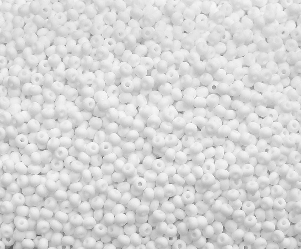 6/0 Matte White Colors Czech Glass Seed Beads