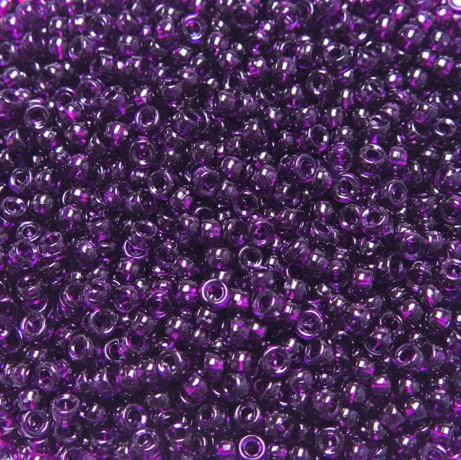 6.5x4mm Transparent Amethyst Dark Mini Pony Beads